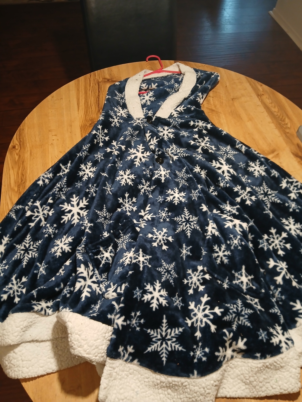 Navy Snowflake Womans Holiday Pajama Robe